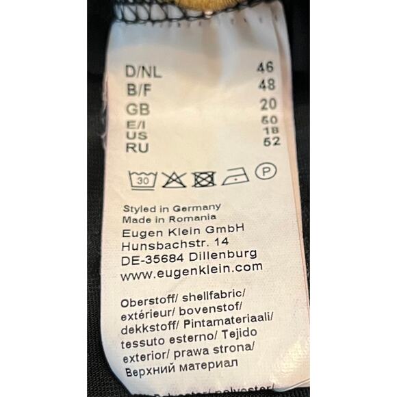 EUGEN KLEIN STRAIGHT LEG PULL-ON PANTS, WOMENS, 18-BLACK - GOLDTONE SIDE STRIPES - Picture 9 of 10